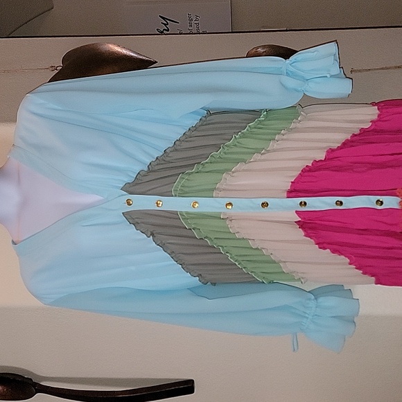 Maxi dress women's Plus size 3X multi color block - Picture 3 of 11